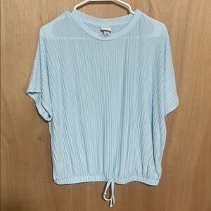 A New Day Pleated Drawstring Blouse